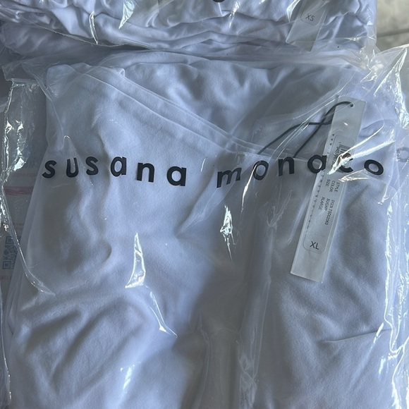 Susana Monaco NWT One Arm Gathered Dress in White - Picture 7 of 8